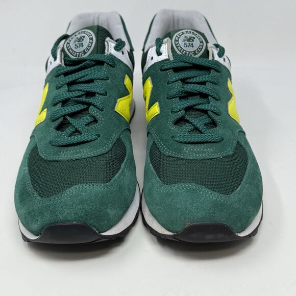 New Balance 574 V2 Classic Sneakers Mens 10.5 D Green Yellow Suede Running Shoes - Picture 5 of 15